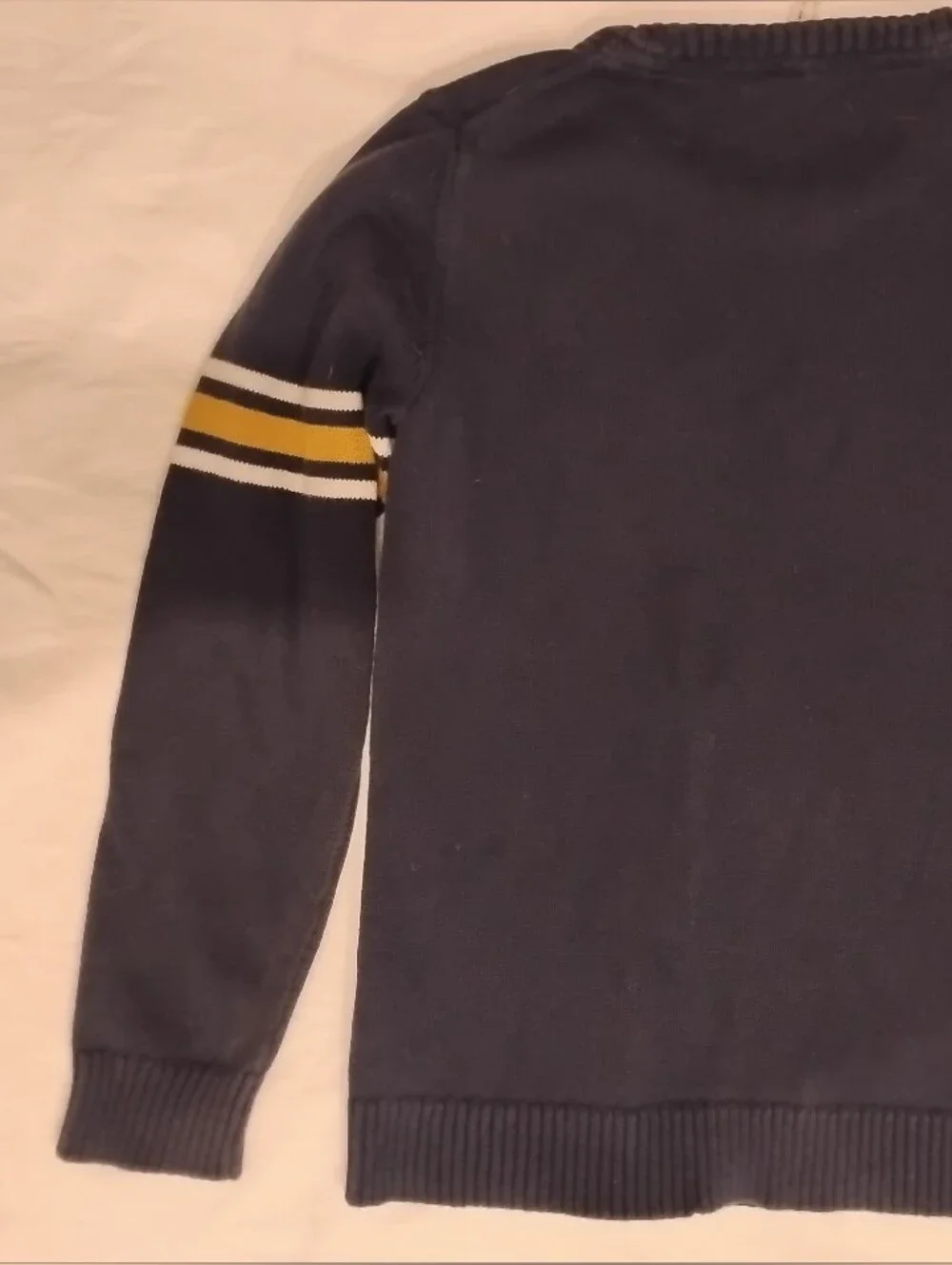 Janie Jack Dog Terrier Varsity Sweater Boy Kid 8 Navy Blue Prep School Intarsia